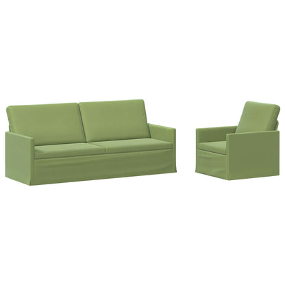 Sofa Set 2 pcs Light Green Velvet