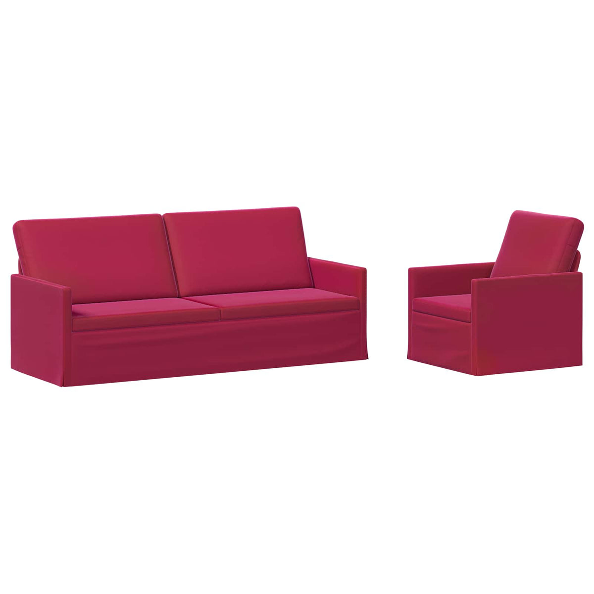 Sofa Set 2 pcs Wine Red Velvet