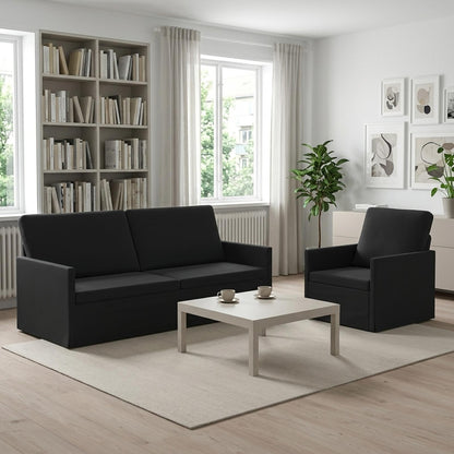 Sofa Set 2 pcs Black Velvet