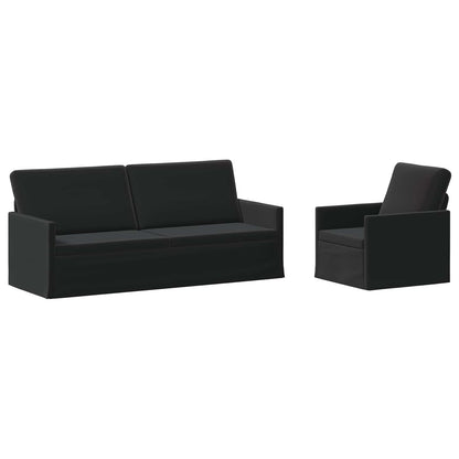 Sofa Set 2 pcs Black Velvet
