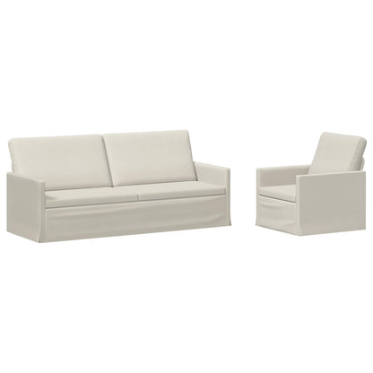 Sofa Set 2 pcs Cream Velvet