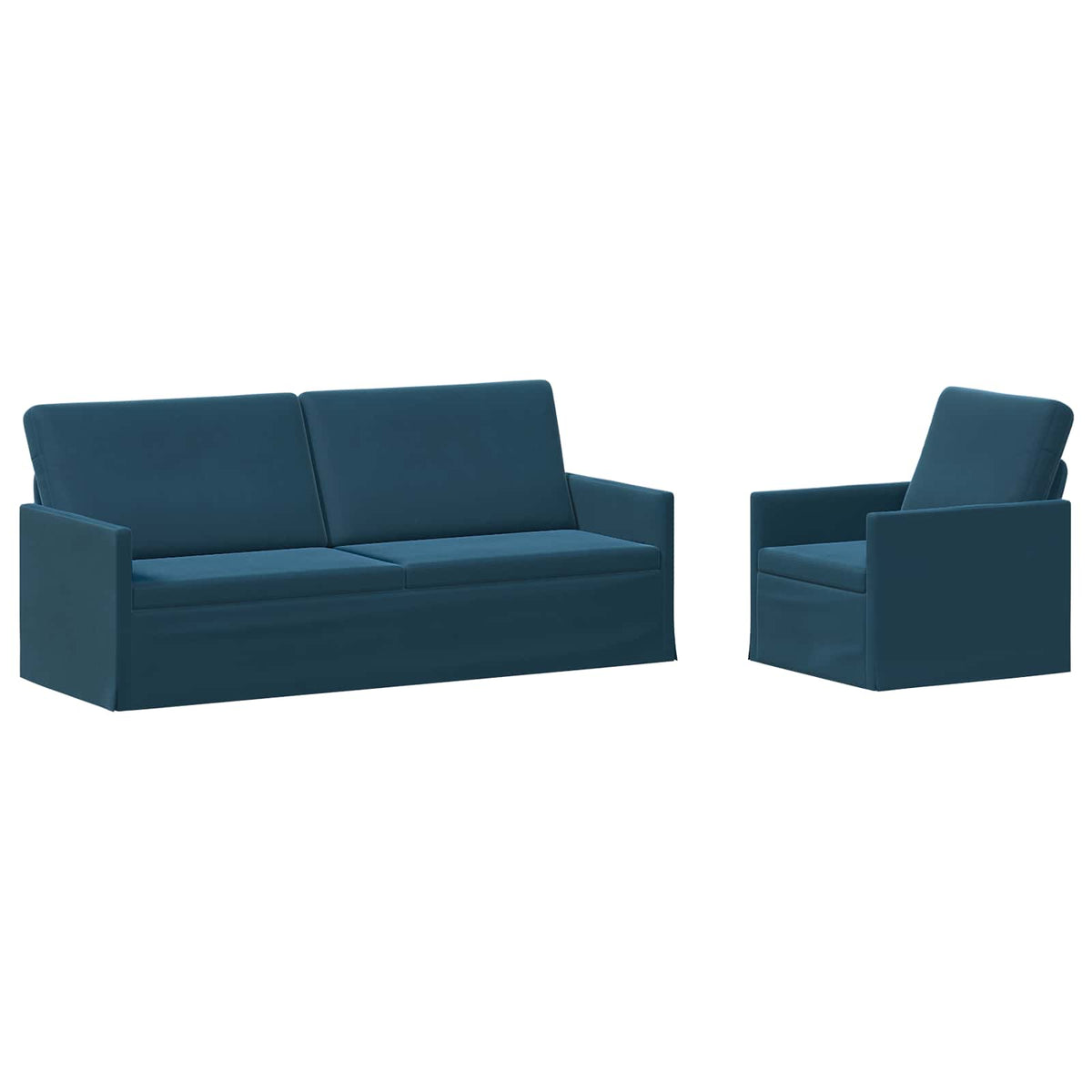 Sofa Set 2 pcs Blue Velvet
