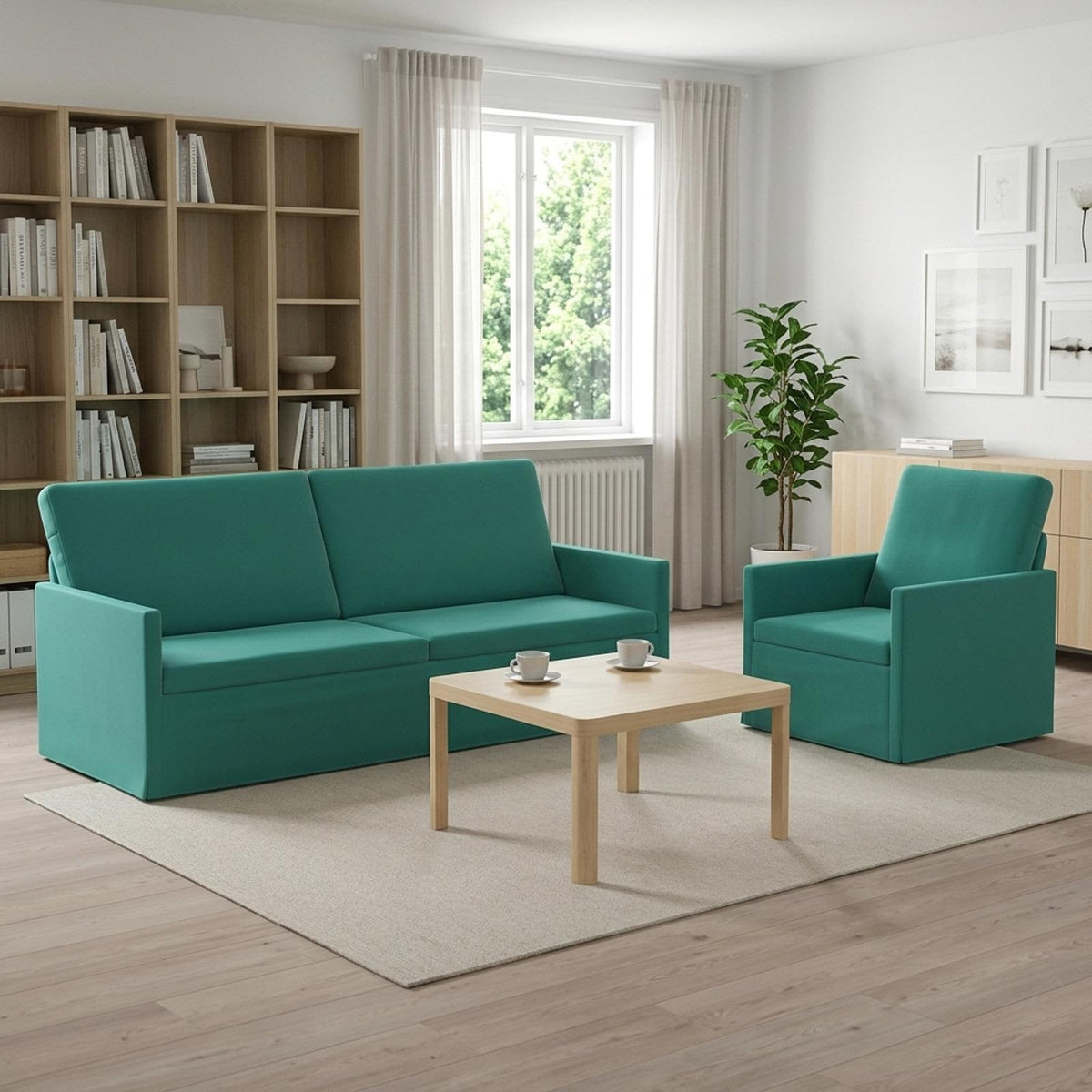 Sofa Set 2 pcs Turquoise Velvet