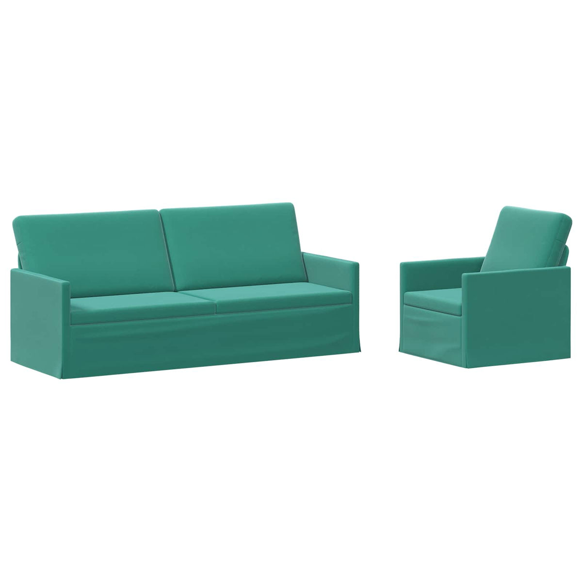 Sofa Set 2 pcs Turquoise Velvet