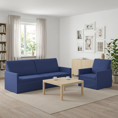 Sofa Set 2 pcs Police Blue Velvet