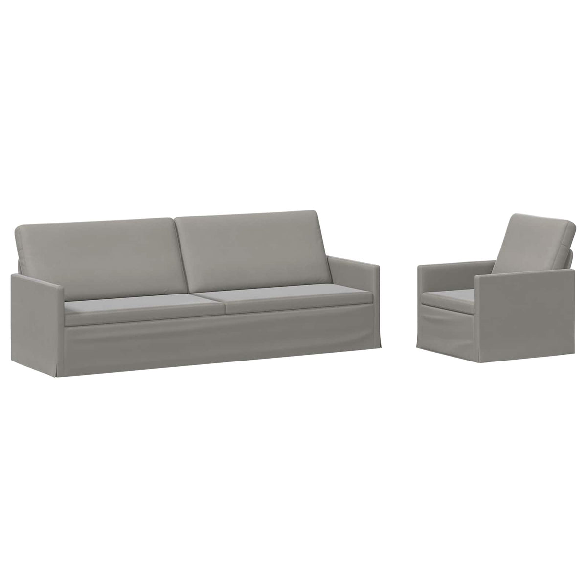Sofa Set 2 pcs Light Grey Velvet
