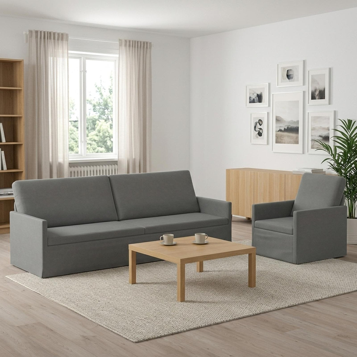 Sofa Set 2 pcs Dark Grey Velvet