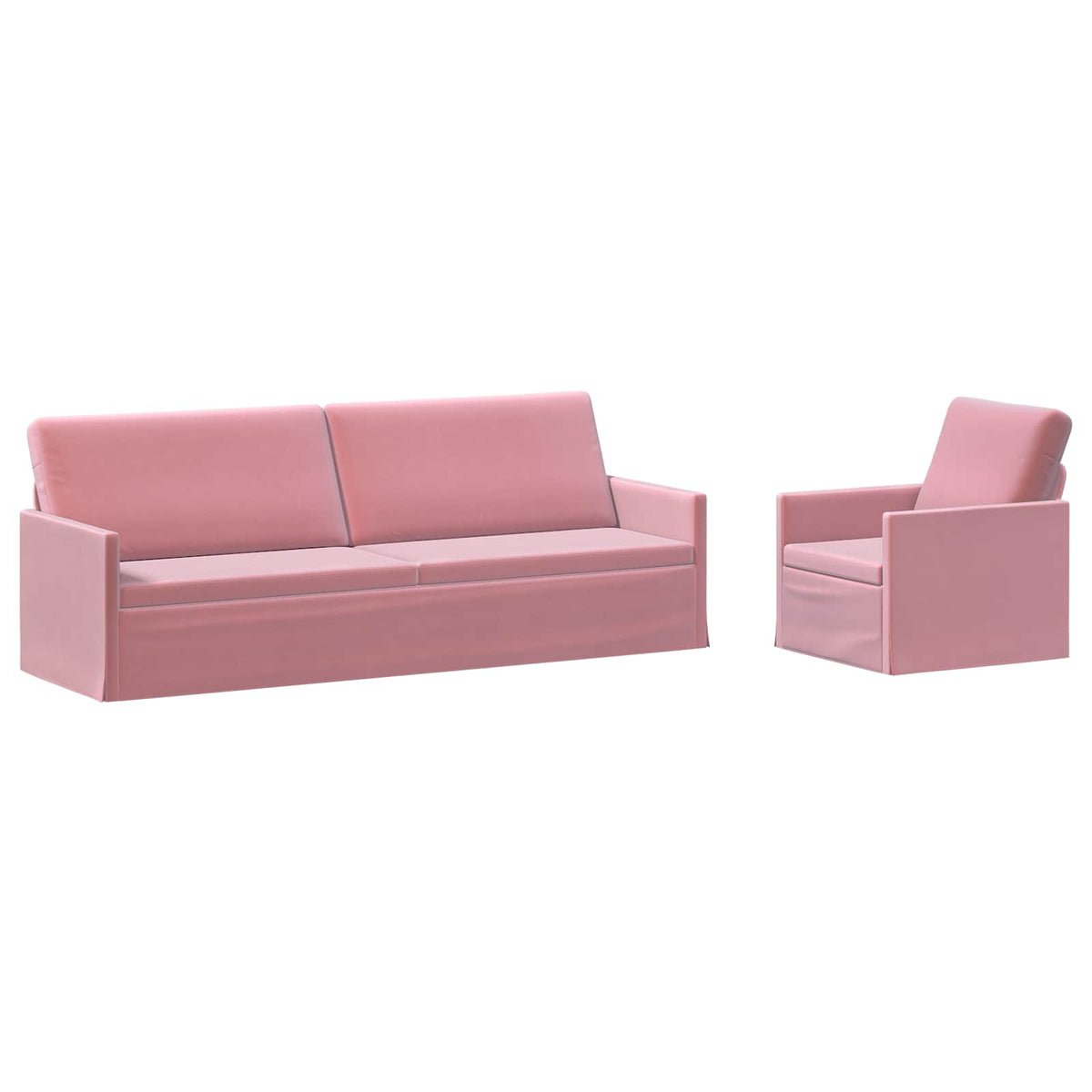 Sofa Set 2 pcs Pink Velvet