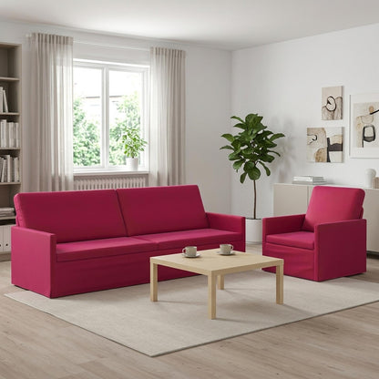 Sofa Set 2 pcs Wine Red Velvet