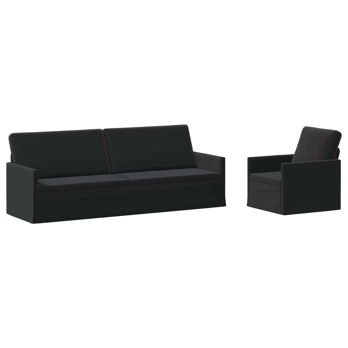 Sofa Set 2 pcs Black Velvet
