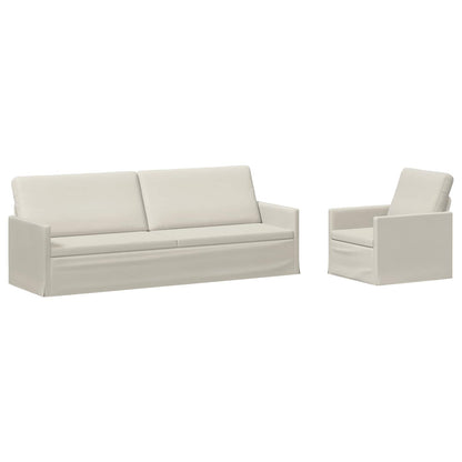 Sofa Set 2 pcs Cream Velvet