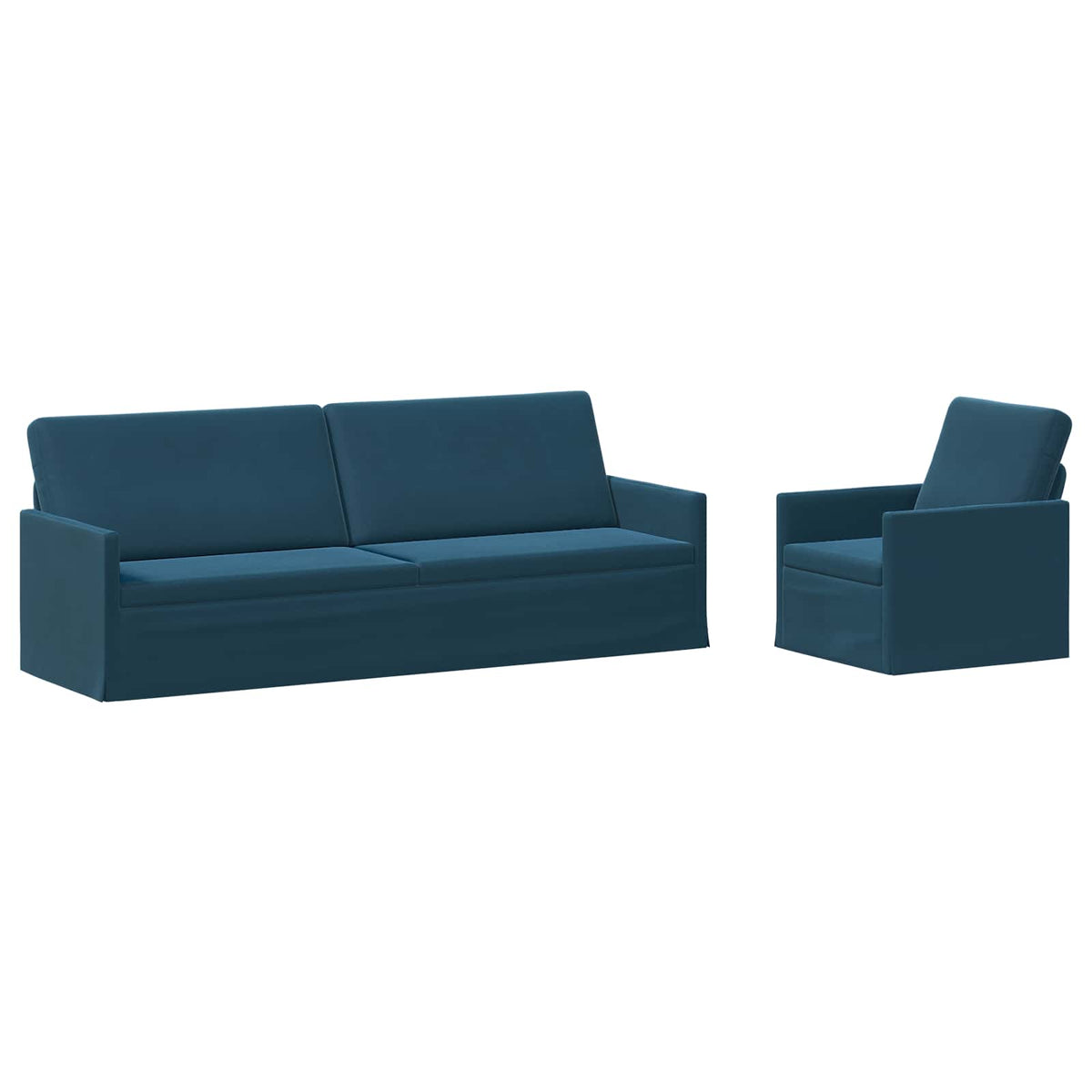 Sofa Set 2 pcs Blue Velvet
