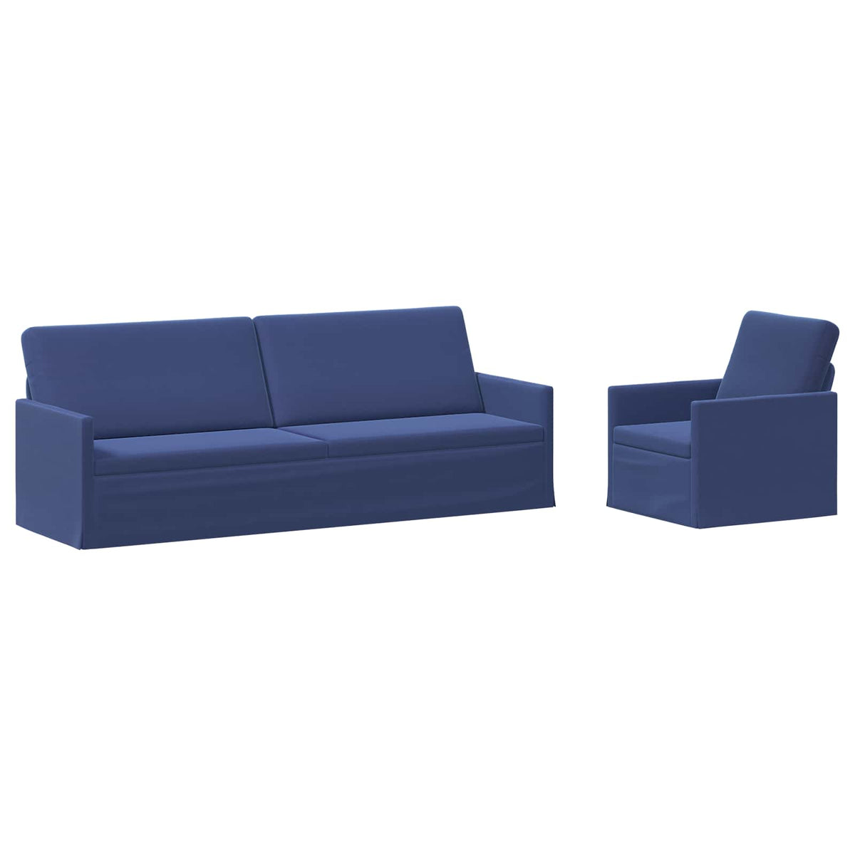 Sofa Set 2 pcs Police Blue Velvet
