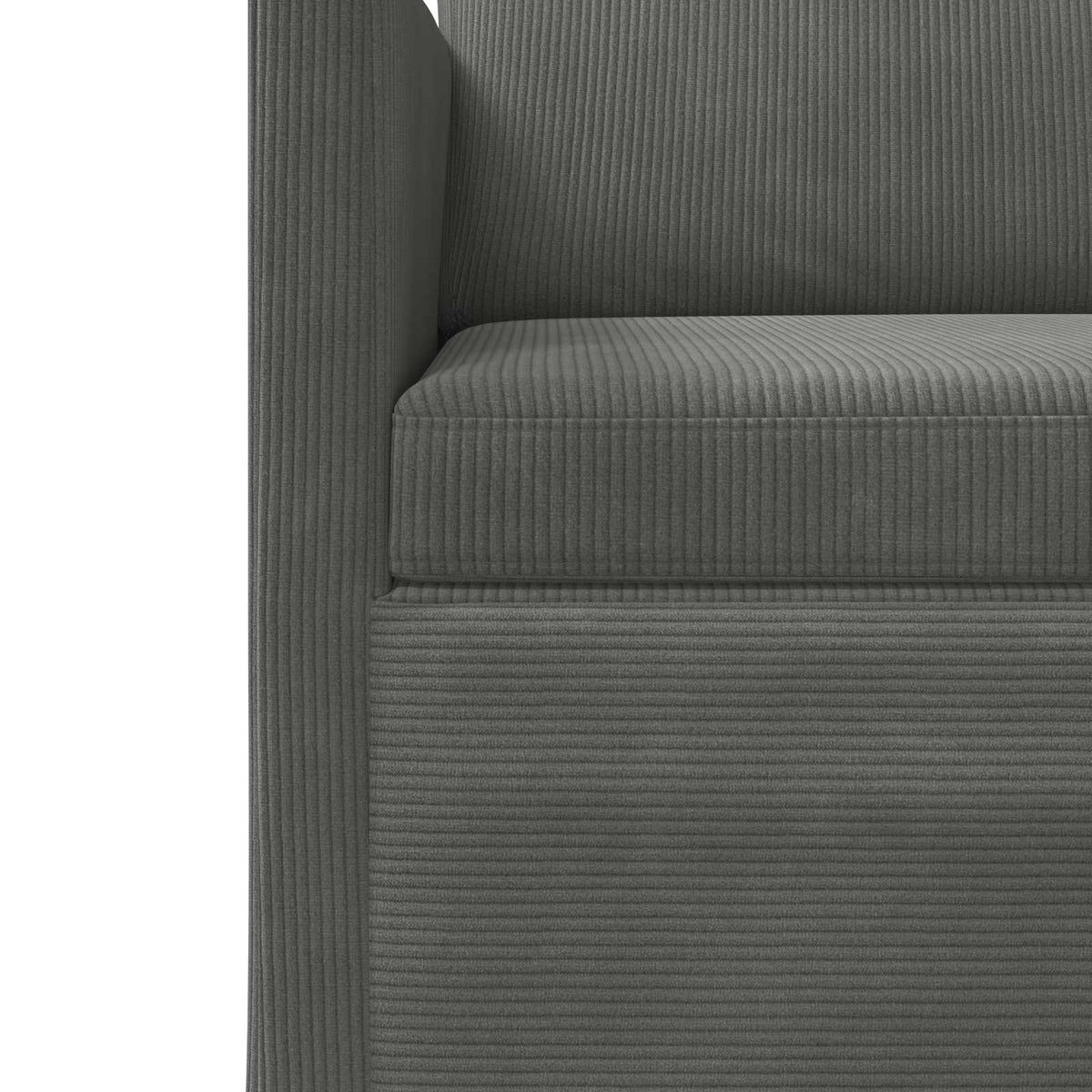 Sofa Set 2 pcs Dark Grey Corduroy Fabric