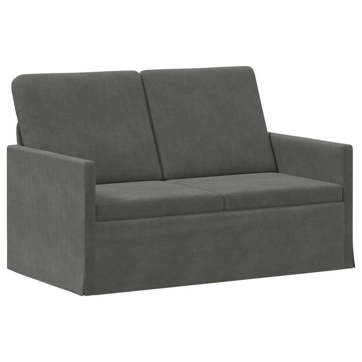 Sofa Set 2 pcs Dark Grey Corduroy Fabric