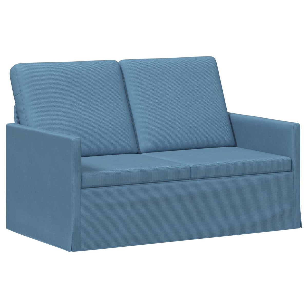 Sofa Set 2 pcs Blue Corduroy Fabric