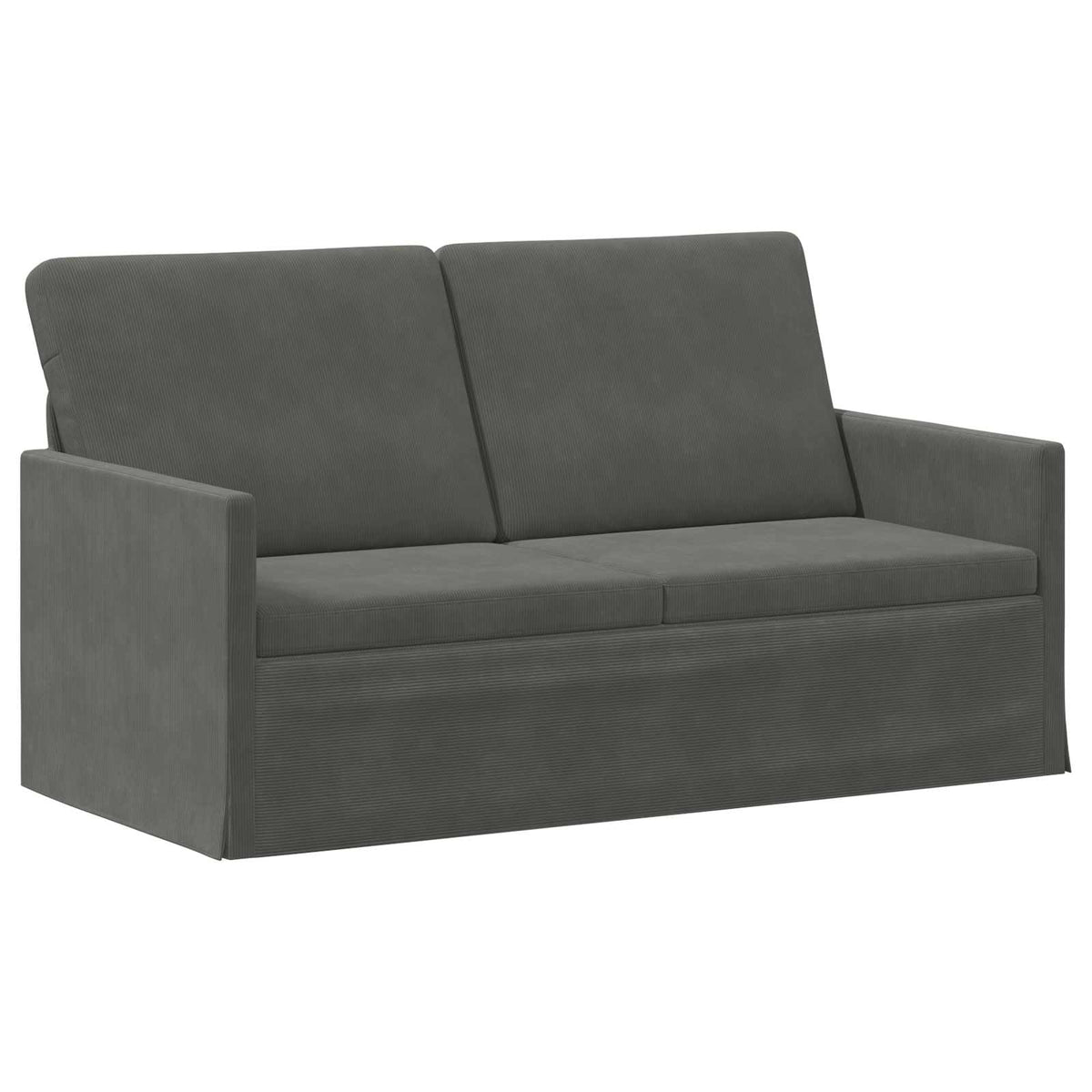 Sofa Set 2 pcs Dark Grey Corduroy Fabric