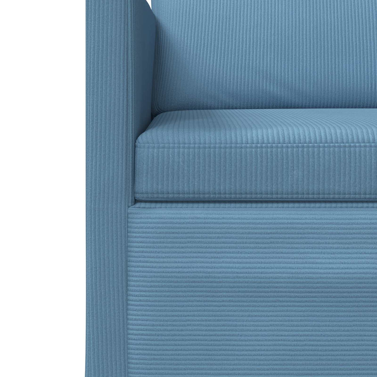 Sofa Set 2 pcs Blue Corduroy Fabric