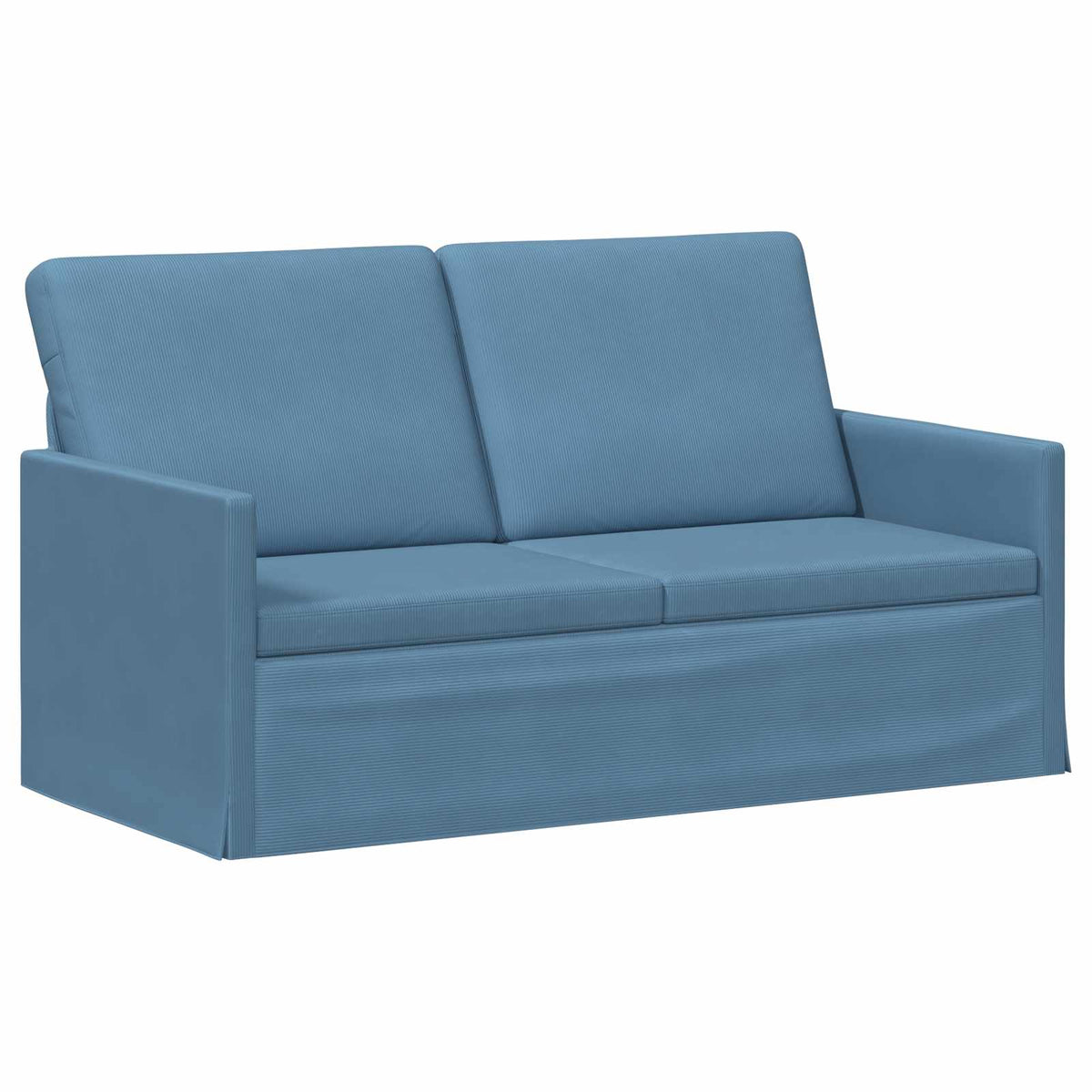 Sofa Set 2 pcs Blue Corduroy Fabric