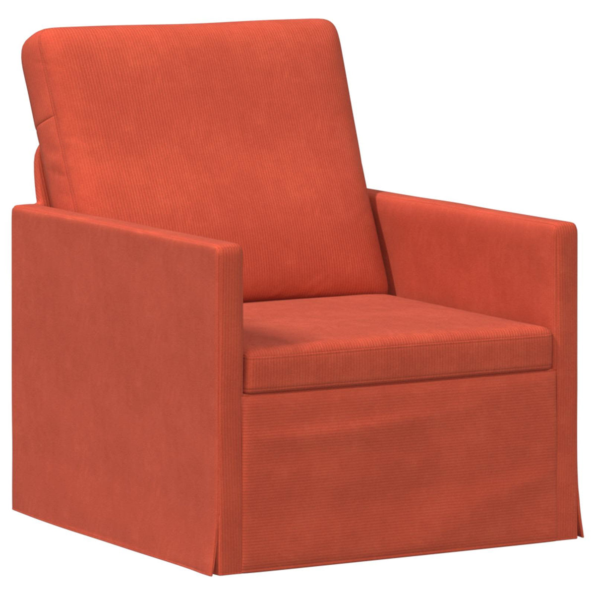 Sofa Set 2 pcs Red Orange Corduroy Fabric