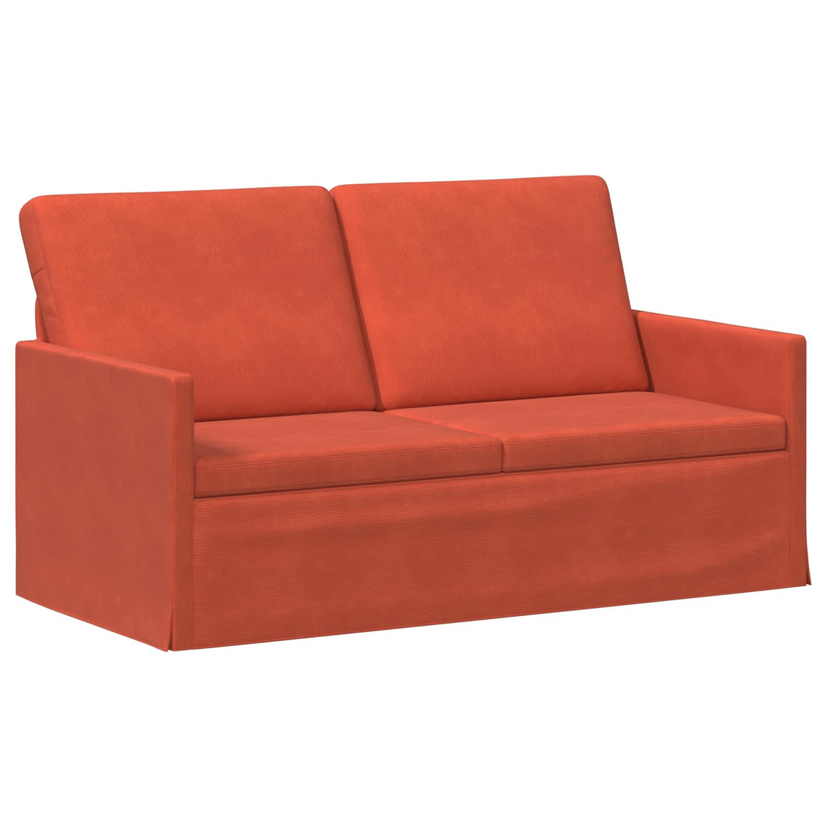 Sofa Set 2 pcs Red Orange Corduroy Fabric