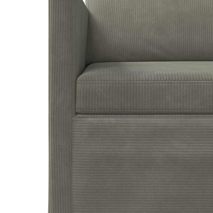 Sofa Set 2 pcs Light Grey Corduroy Fabric