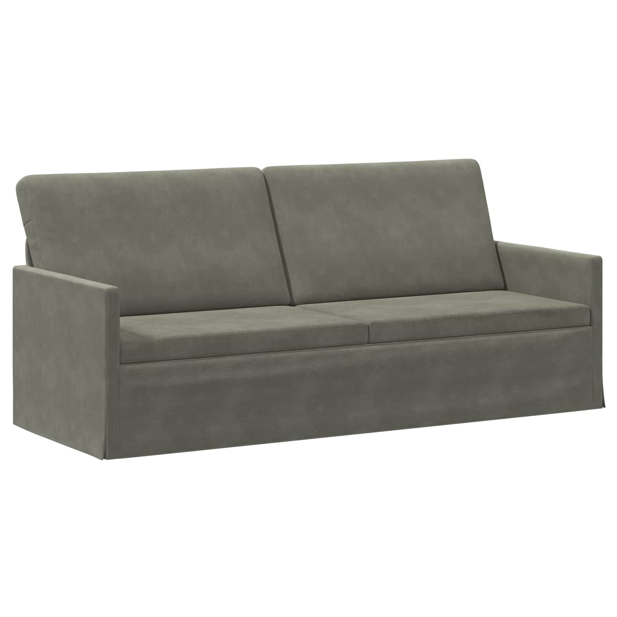 Sofa Set 2 pcs Light Grey Corduroy Fabric