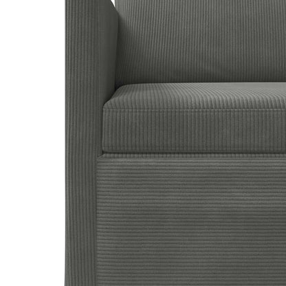 Sofa Set 2 pcs Dark Grey Corduroy Fabric