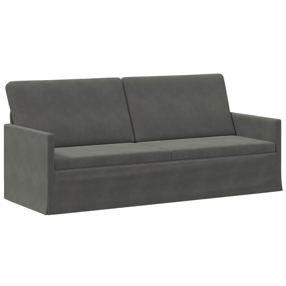 Sofa Set 2 pcs Dark Grey Corduroy Fabric
