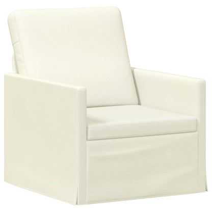 Sofa Set 2 pcs Cream Corduroy Fabric