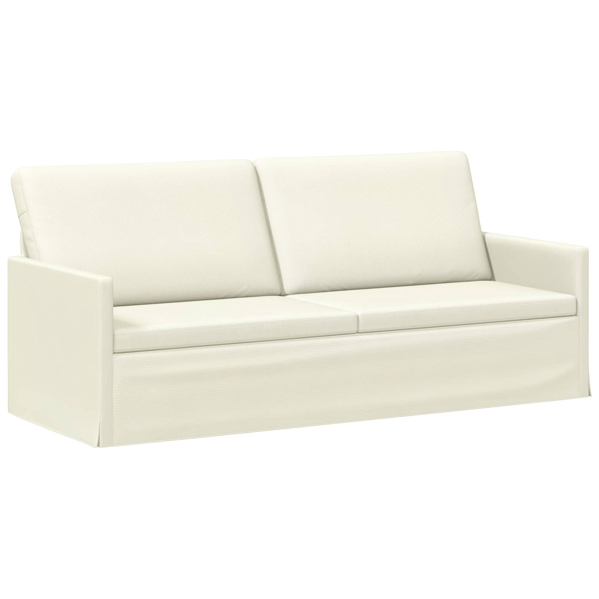 Sofa Set 2 pcs Cream Corduroy Fabric
