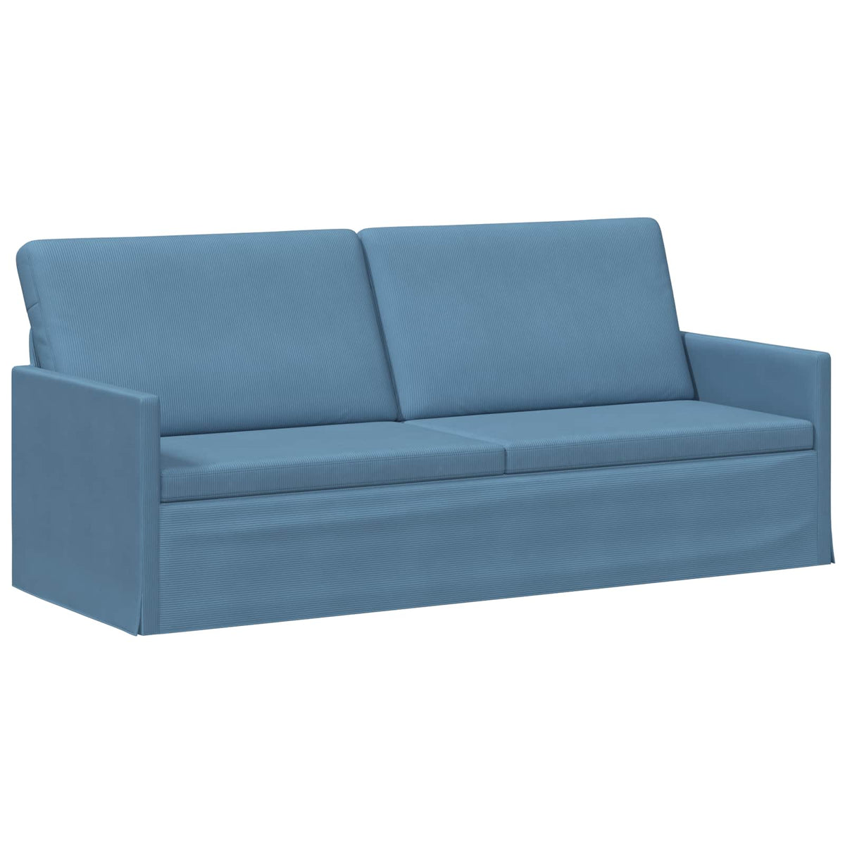 Sofa Set 2 pcs Blue Corduroy Fabric