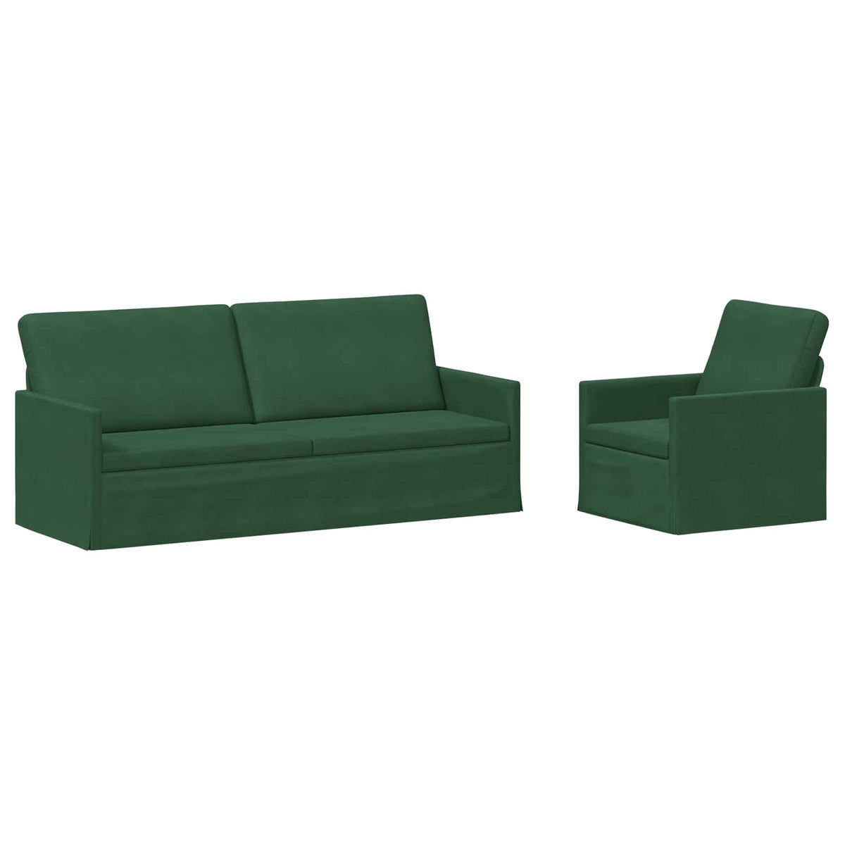 Sofa Set 2 pcs Jungle Green Corduroy Fabric
