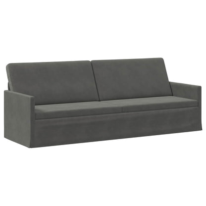 Sofa Set 2 pcs Dark Grey Corduroy Fabric