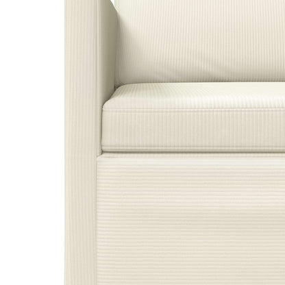Sofa Set 2 pcs Cream Corduroy Fabric