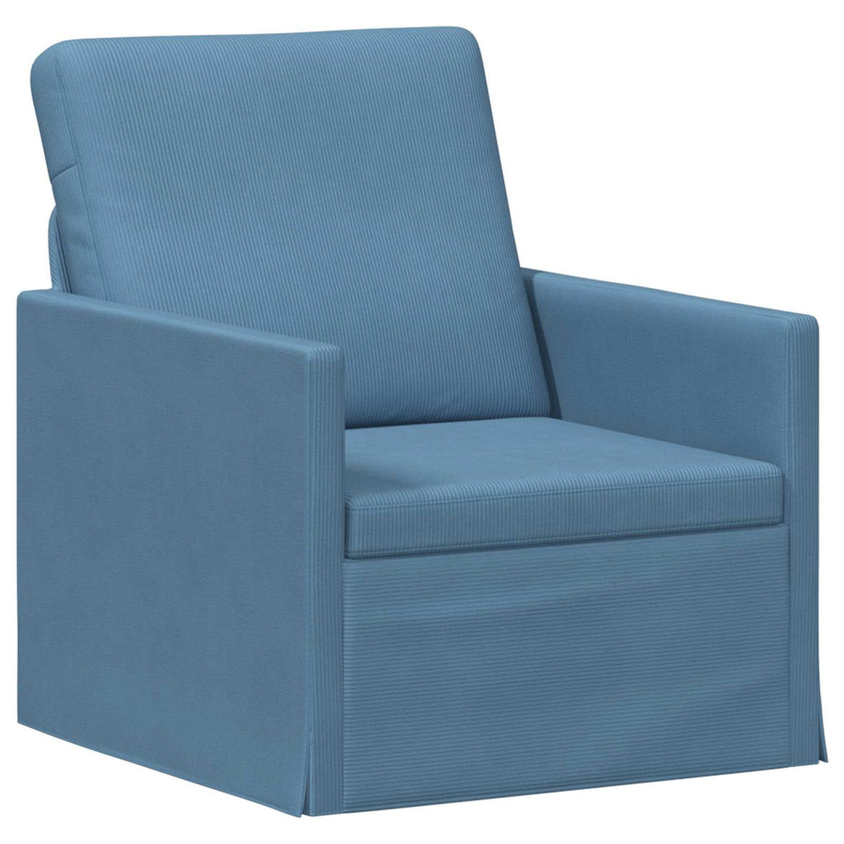 Sofa Set 2 pcs Blue Corduroy Fabric