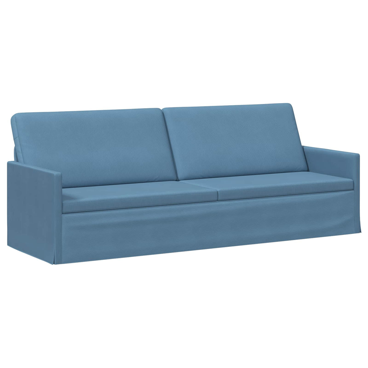 Sofa Set 2 pcs Blue Corduroy Fabric