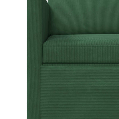 Sofa Set 2 pcs Jungle Green Corduroy Fabric