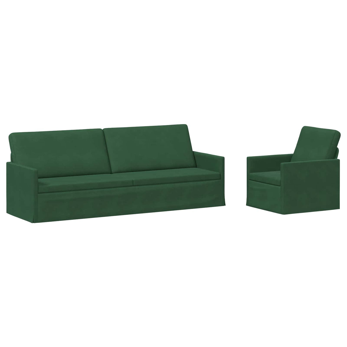 Sofa Set 2 pcs Jungle Green Corduroy Fabric