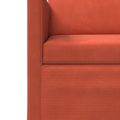 Sofa Set 2 pcs Red Orange Corduroy Fabric