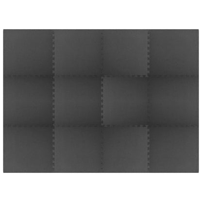 Pool Ground Mat 12 pcs Black 4.32 ㎡ EVA Foam