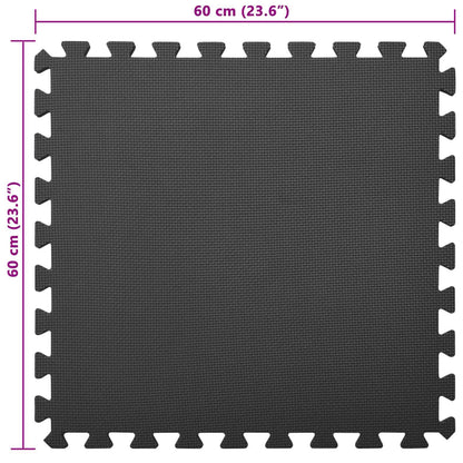 Pool Ground Mat 24 pcs Black 8.64 ㎡ EVA Foam