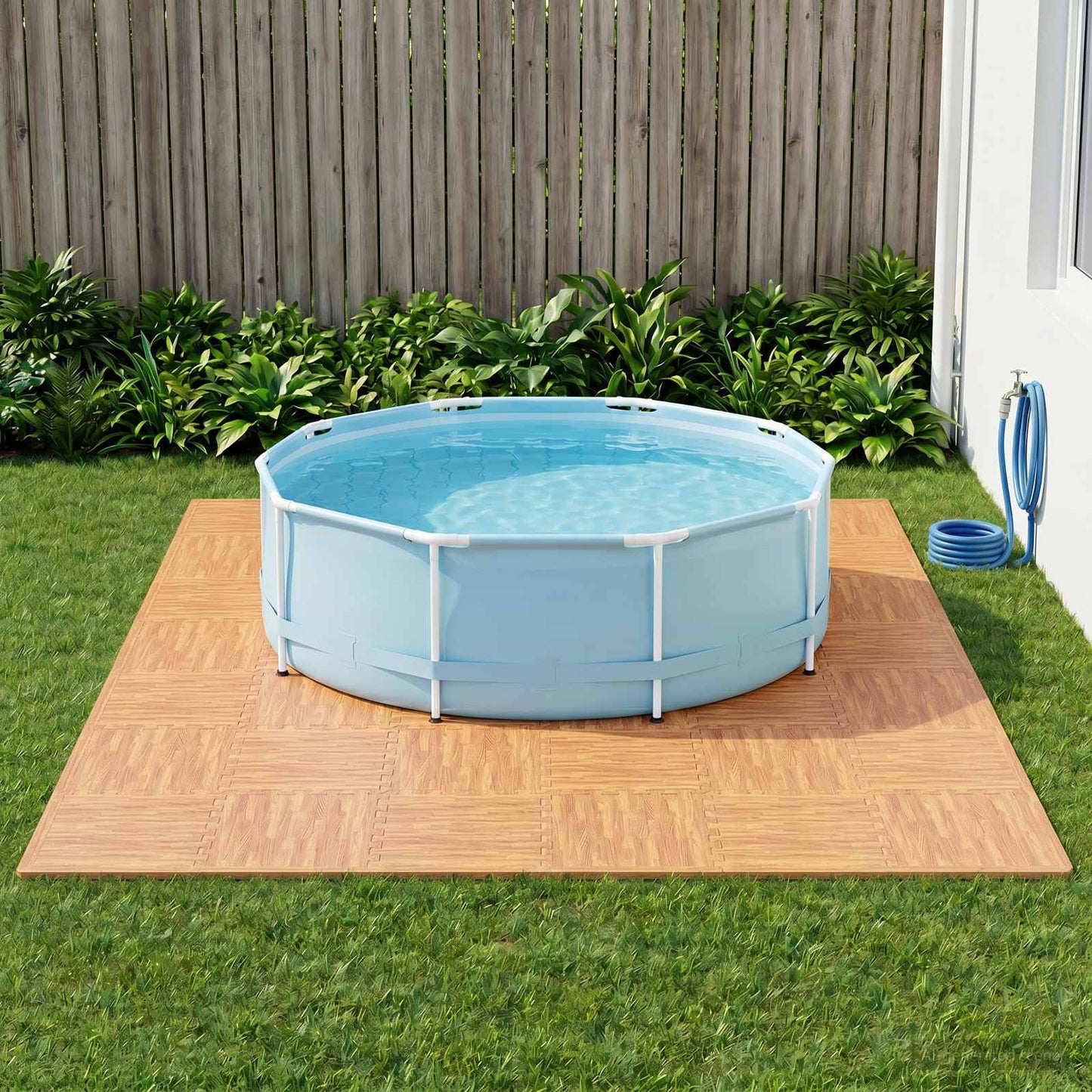 Pool Ground Mat 12 pcs Wood 4.32 m² EVA Foam
