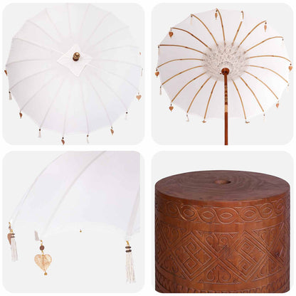 Balinese Parasol with Base Round 190 x 190 x 295 cm