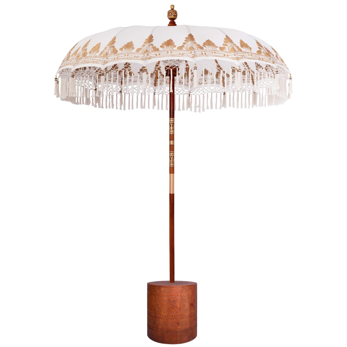 Balinese Parasol with Base 2 pcs Cream