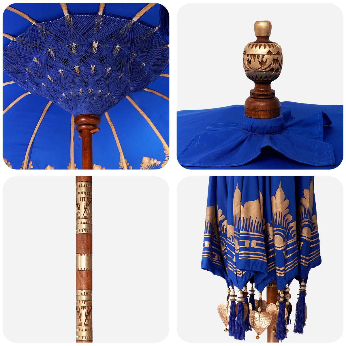 Balinese Parasol with Base 2 pcs Blue