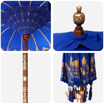 Balinese Parasol with Base 2 pcs Blue