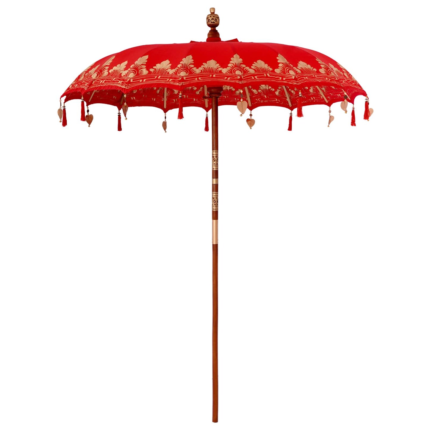 Balinese Parasol with Base 260 190 x 190 x 295 cm Red and Brown