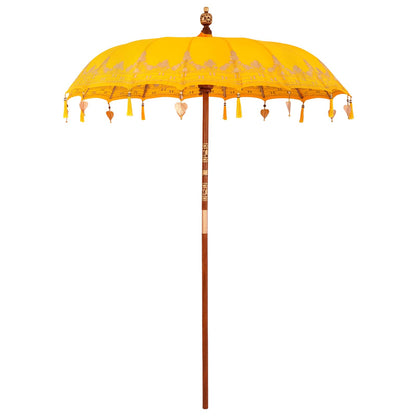 Balinese Parasol with Base 190 x 190 x 295 cm Yellow and Brown