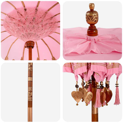 Balinese Parasol with Base 2 pcs Pink